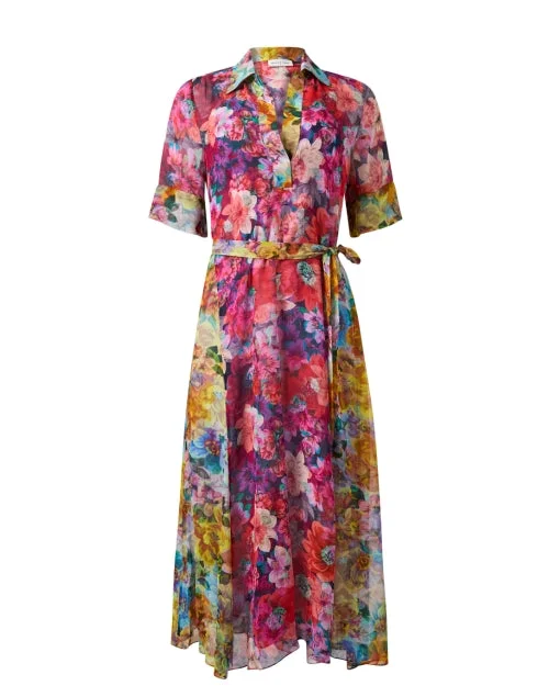 Strapless Women Dress with a Built - in Bra for Comfort and SupportCelia Multi Print Shirt Dress