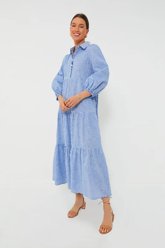 Ball Gown Women Dress with a Full Skirt for a Princess - like LookChambray Mabel Maxi Dress