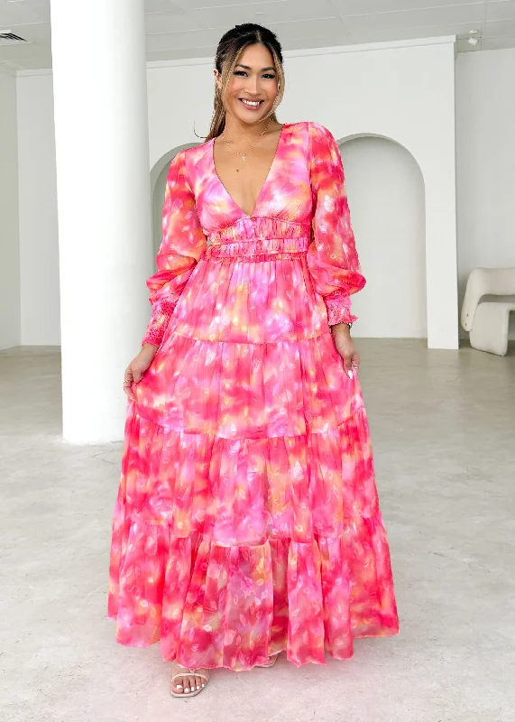 Mini Women Dress with a Short Hem for a Young and Trendy StyleEdinna Maxi Dress - Pink Splash