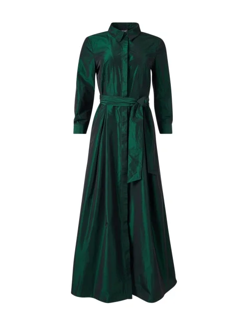 Empire Waist Women Dress to Accentuate the Bust and Conceal the WaistEmerald Green Taffeta Dress