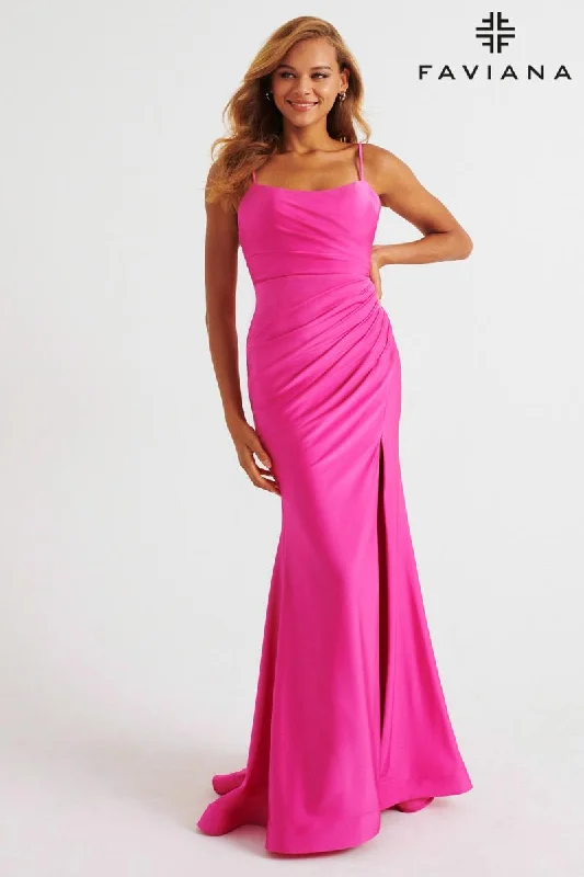 Empire Waist Women Dress to Accentuate the Bust and Conceal the WaistFaviana Ruched Tight Prom Dress E11265