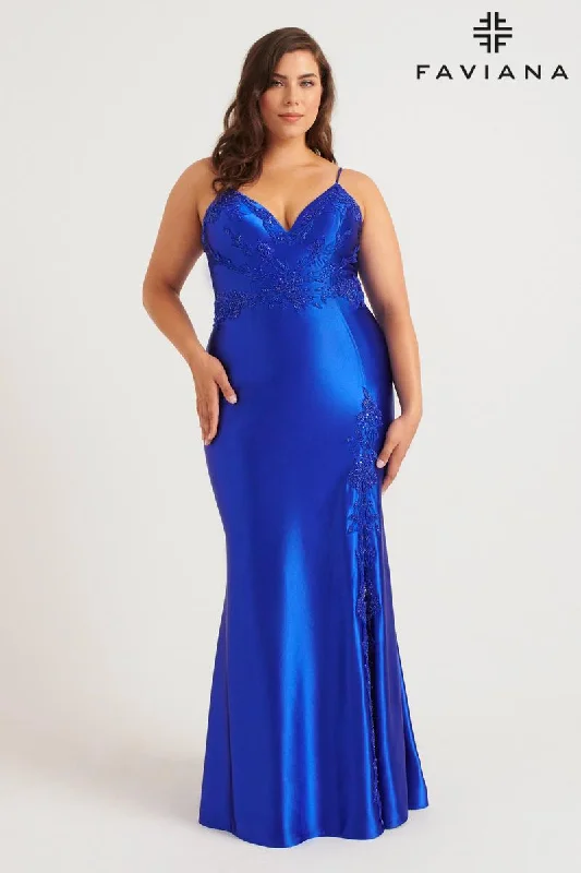 Little Black Women Dress with Sequins for a Glamorous Night OutFaviana Plus Sizes Dress 9562