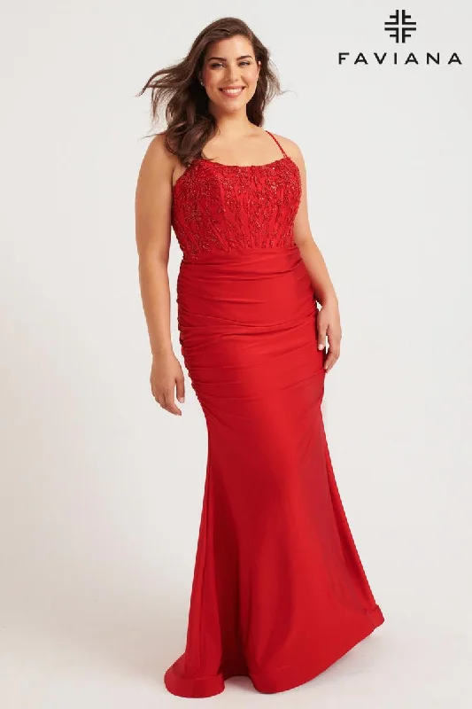 Little Black Women Dress with Sequins for a Glamorous Night OutFaviana Plus Sizes Dress 9569