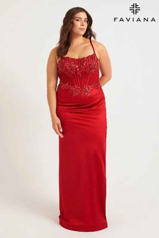 Ball Gown Women Dress with a Full Skirt for a Princess - like LookFaviana Plus Sizes Dress 9592