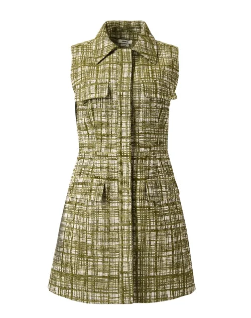 Shift Women Dress with a Simple and Classic Design for Everyday WearGreen Tweed Shirt Dress