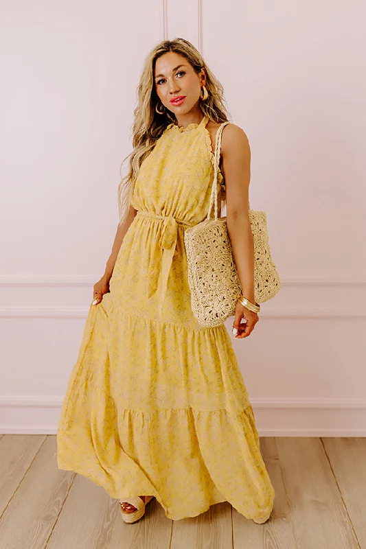 Ball Gown Women Dress with a Full Skirt for a Princess - like LookHoneymoon Happiness Maxi Dress In Primrose Yellow