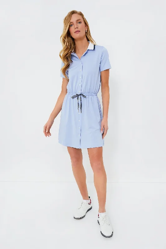 Mermaid - Style Women Dress with a Fitted Silhouette for Special OccasionsLight Blue Short Sleeve Alcott Golf Dress