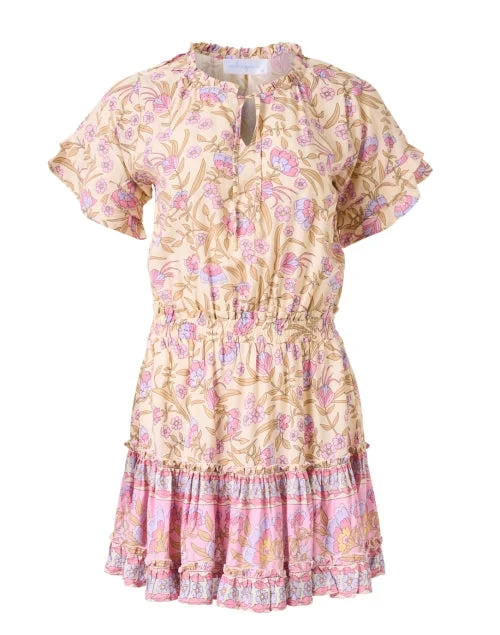 Lace - Embellished Women Dress for an Elegant and Sophisticated AppearanceLily Yellow and Pink Floral Dress