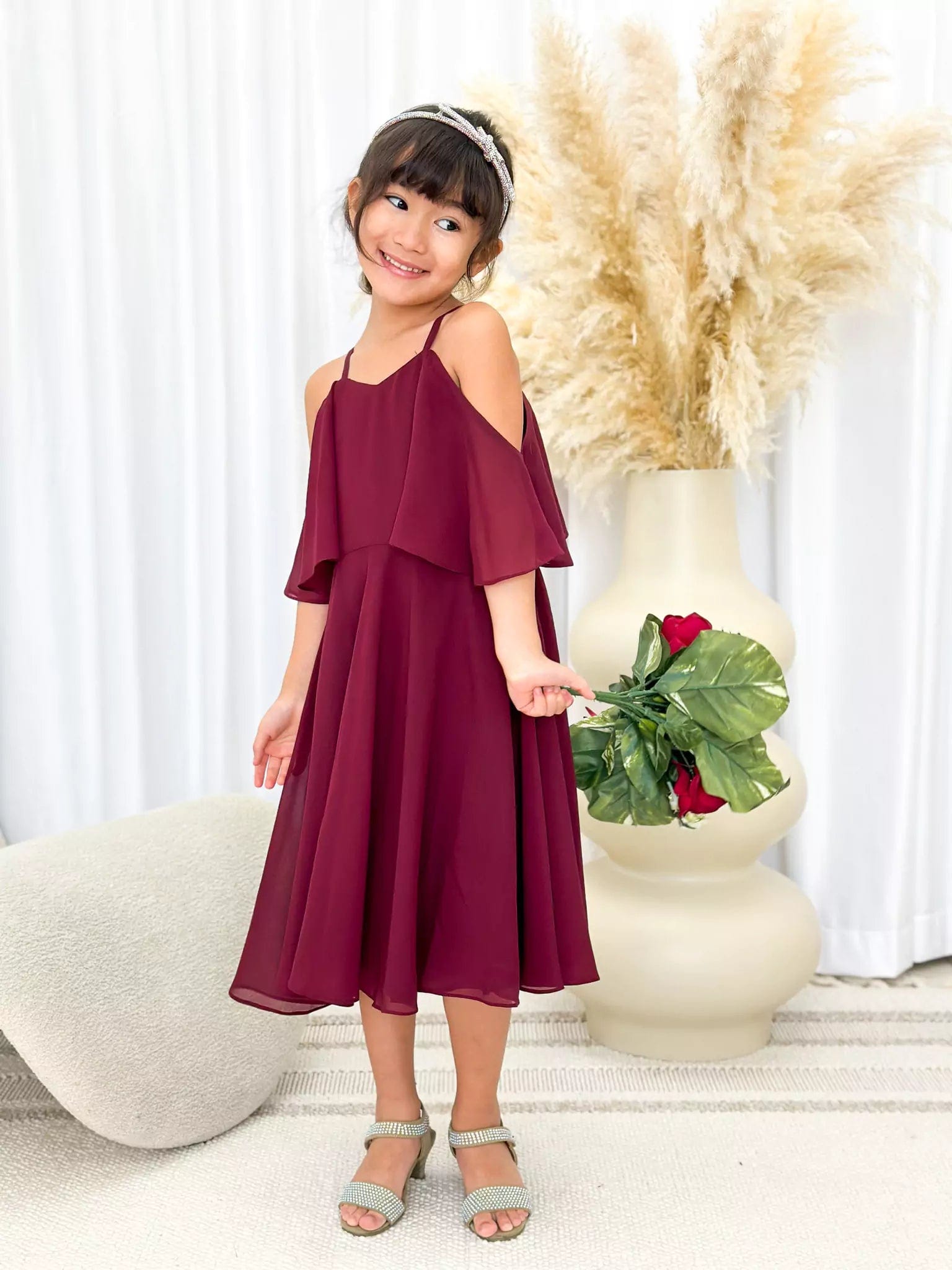 Off - the - Shoulder Women Dress for a Romantic and Feminine LookMini Mulberry Dress