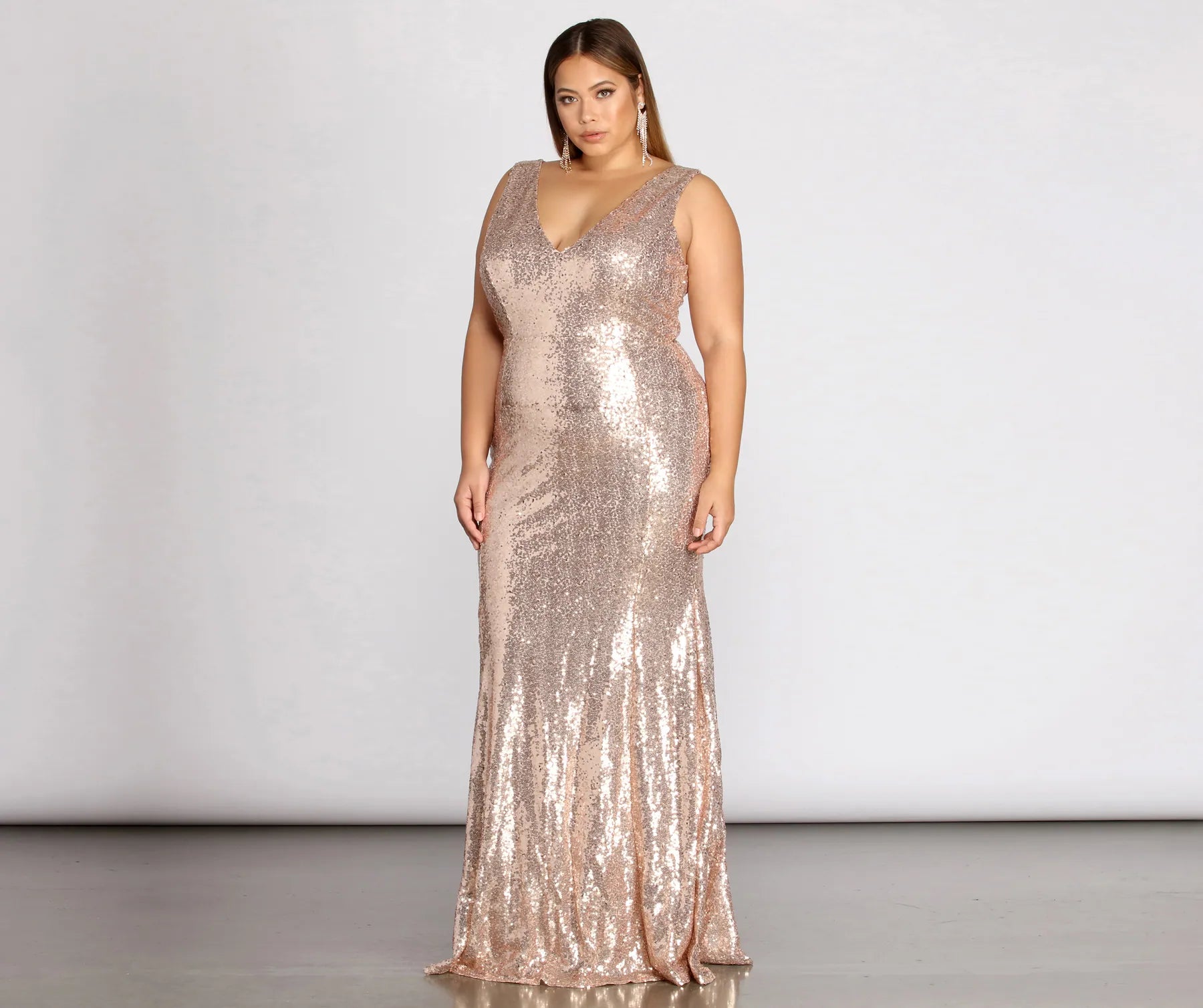 Strapless Women Dress with a Built - in Bra for Comfort and SupportPlus Harmony Sparkling Sequin Dress