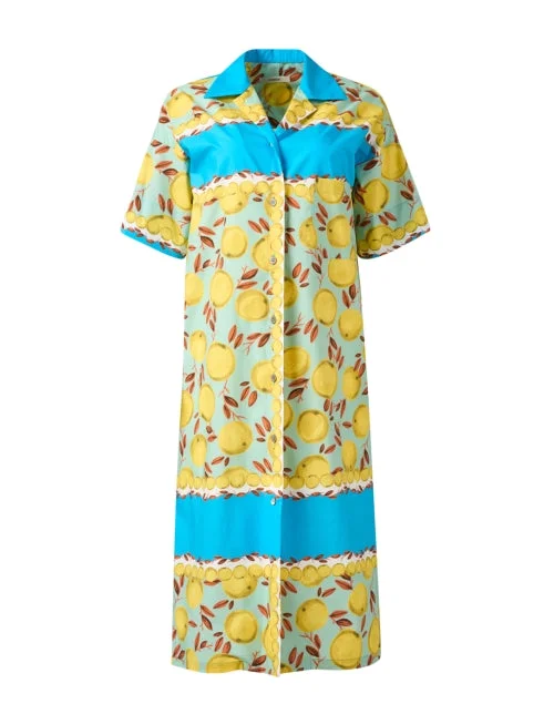 Mini Women Dress with a Short Hem for a Young and Trendy StyleWatergreen Lemon Print Dress