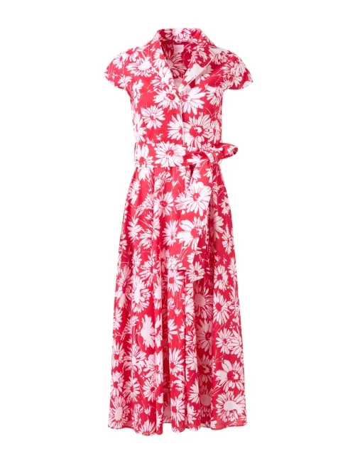 Off - the - Shoulder Women Dress for a Romantic and Feminine LookZoe Red Print Cotton Dress