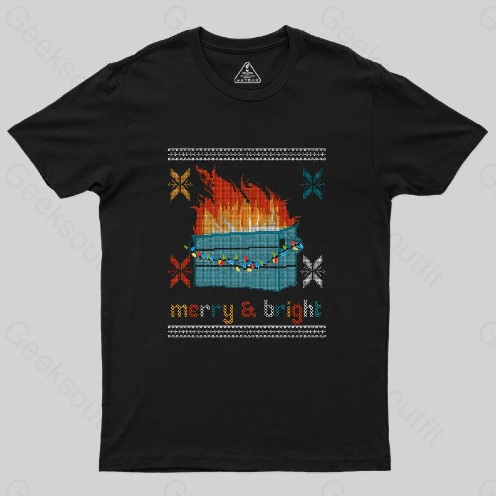 Sheer Women T Shirt for a Stylish and Alluring LookDumpster Fire - Merry and Bright Geek T-Shirt