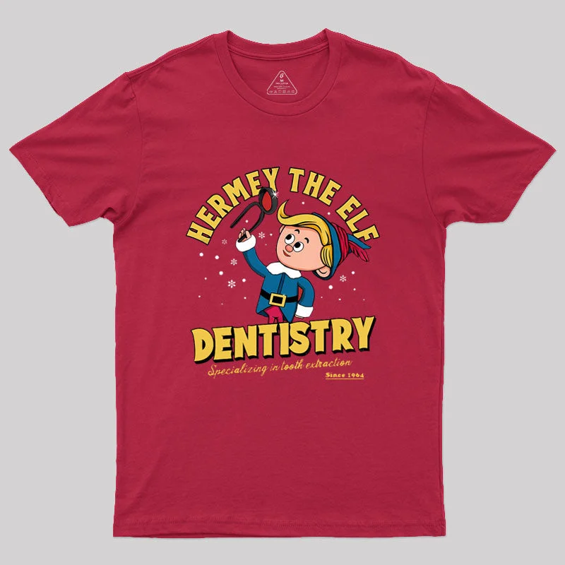 Ringer T Shirt Women with Retro - Inspired StripesHermey The Elf Dentistry Geek T-Shirt