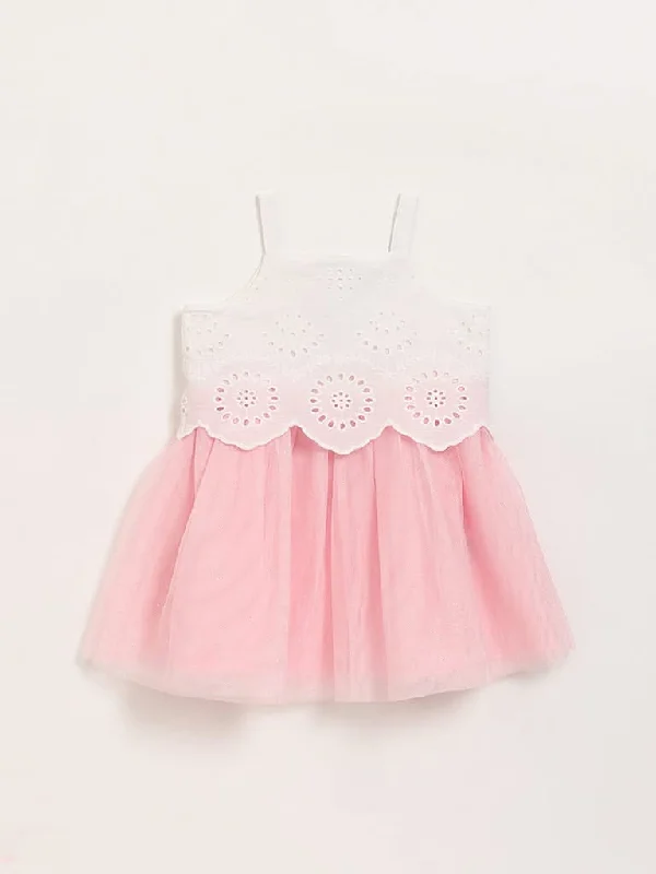 High - Waisted Women Shorts for a Retro and Flattering LookHOP Baby Pink Netted Dress