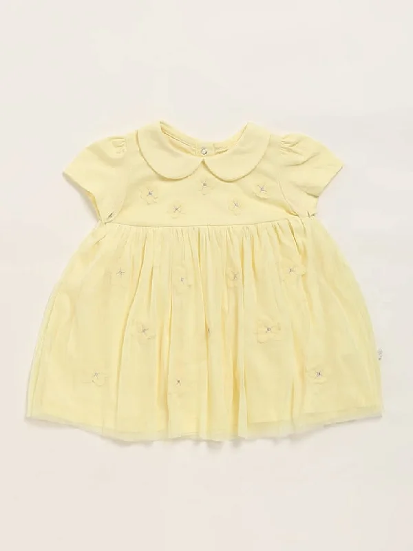 High - Waisted Women Shorts for a Retro and Flattering LookHOP Baby Yellow Embroidered Dress