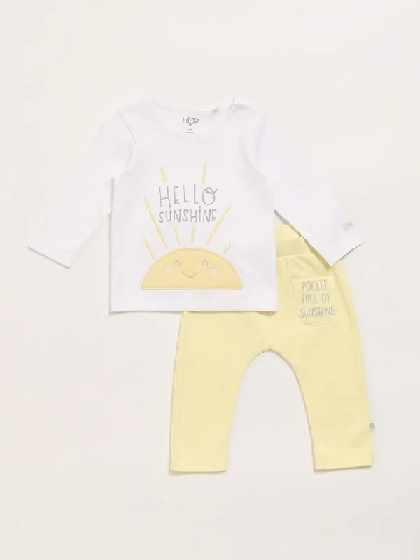 High - Waisted Women Shorts for a Retro and Flattering LookHOP Baby Yellow T-Shirt & Pants Set