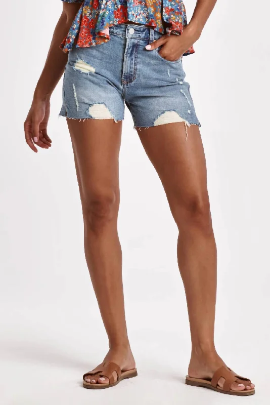 Jeanette Women Shorts with a Soft and Comfortable FeelIvy Douque High Rise Shorts In Medium Wash