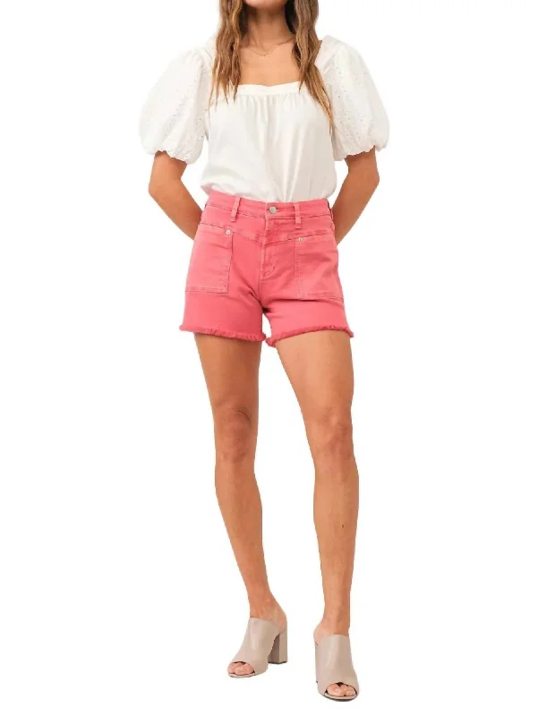 High - Waisted Women Shorts for a Retro and Flattering LookIvy Radiant Shorts In Red