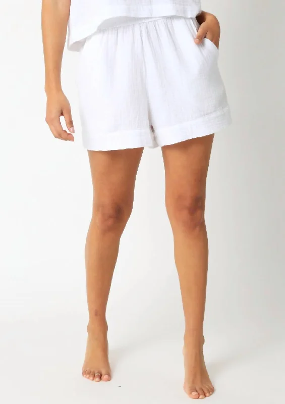 Solid Color Women Shorts in Bright Hues for a Bold StatementLottie Shorts In White