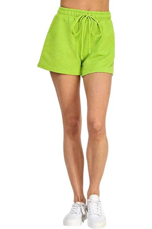 Twill Women Shorts with a Smooth Texture and DurabilityMake A Choice Shorts In Lime