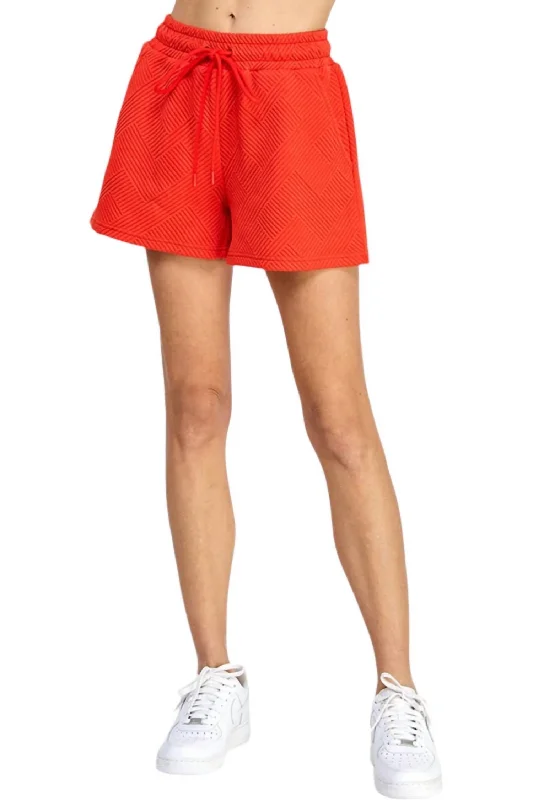 Elastic Waist Women Shorts for Easy Wear and ComfortMake A Choice Shorts In Red