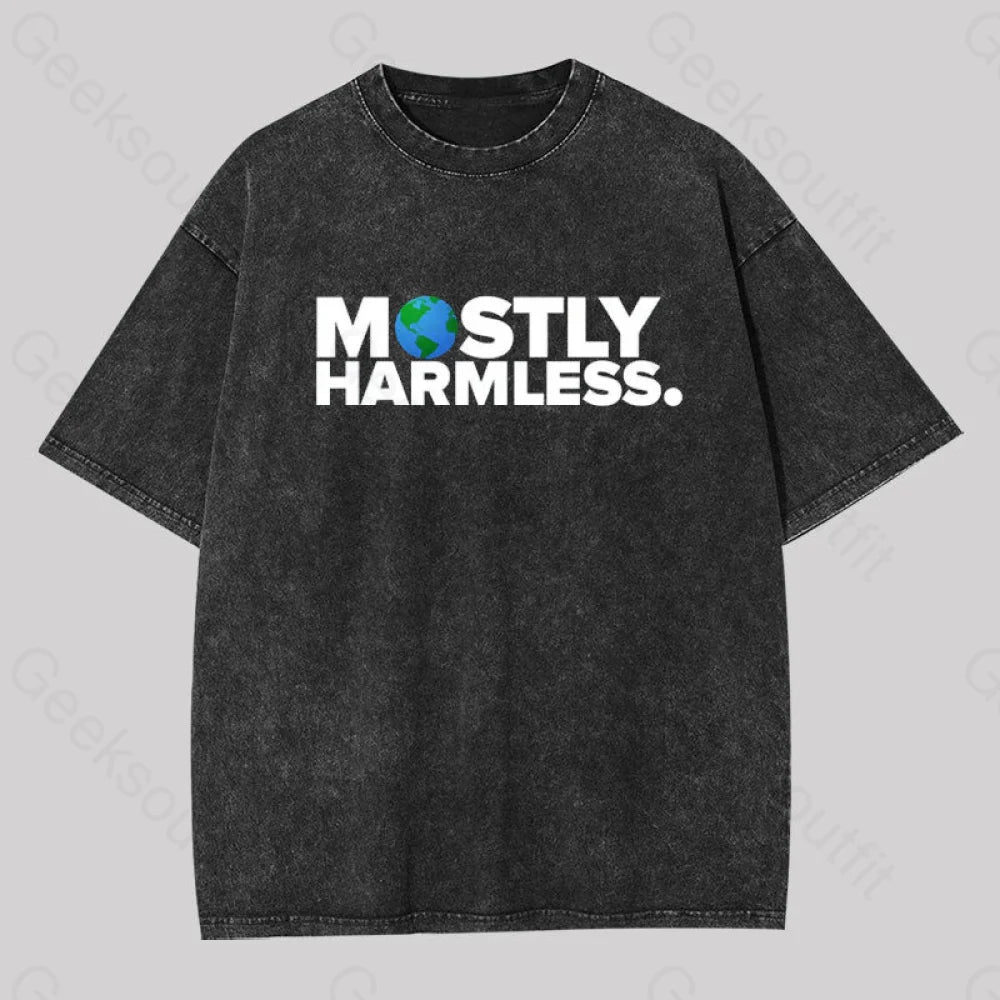 Pocketed Women T Shirt for Added FunctionalityMostly Harmless Washed T-Shirt