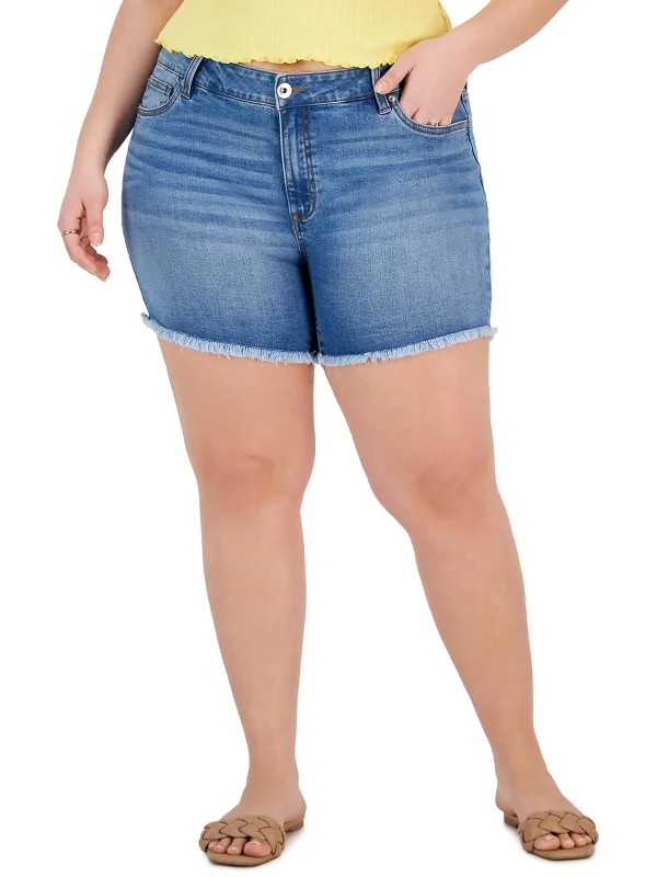 Tie - Waist Women Shorts for a Customizable FitPlus The Sugar Womens High Rise Mini Denim Shorts