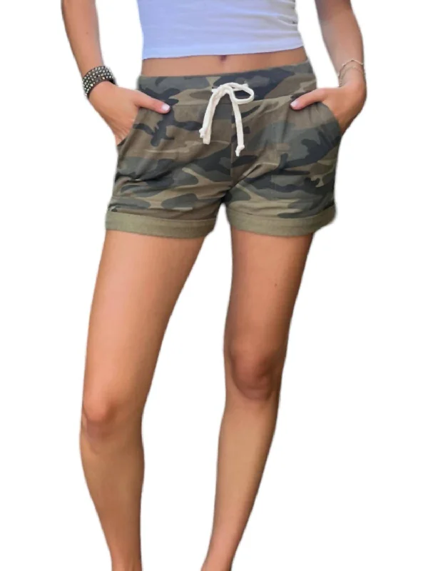 High - Waisted Women Shorts for a Retro and Flattering LookPrinted Lounge Shorts In Camo