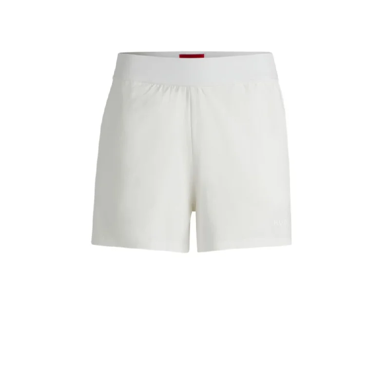 High - Waisted Women Shorts for a Retro and Flattering LookRelaxed-fit shorts with silicone-printed logo