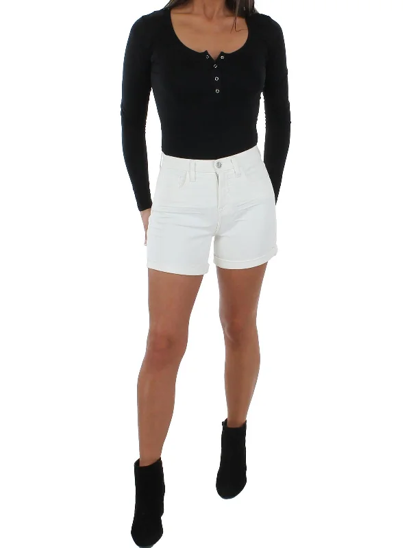 Leather Look Women Shorts for an Edgy and Chic StyleWomens Jean Midi Denim Shorts