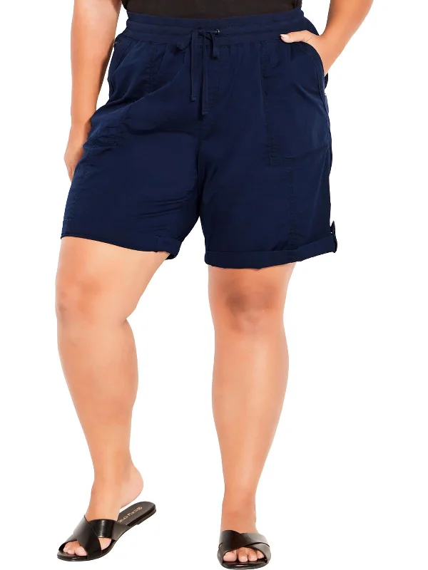 Cargo Women Shorts with Multiple Pockets for FunctionalityWomens Midi Stretch Casual Shorts