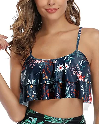 Sports bikini for high - intensity water activities like surfingFlounce Ruffled Bikini Tops for Women Stylish Falbala Swimsuit Tank Tops