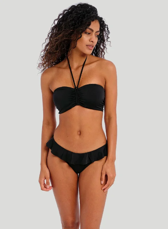 Monokini - style bikini with a unique one - piece - meets - bikini designFreya Swimwear: Jewel Cove Underwired Bandeau Bikini Top Plain Black