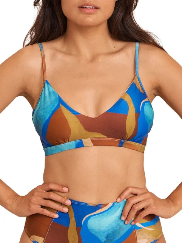 Metallic - finish bikini for a glamorous and eye - catching poolside lookPalma Top Water Print