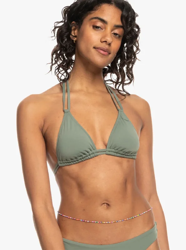 Convertible bikini that can be worn in multiple styles for versatilitySolid Beach Classics Mini Tiki Tri Bikini Top